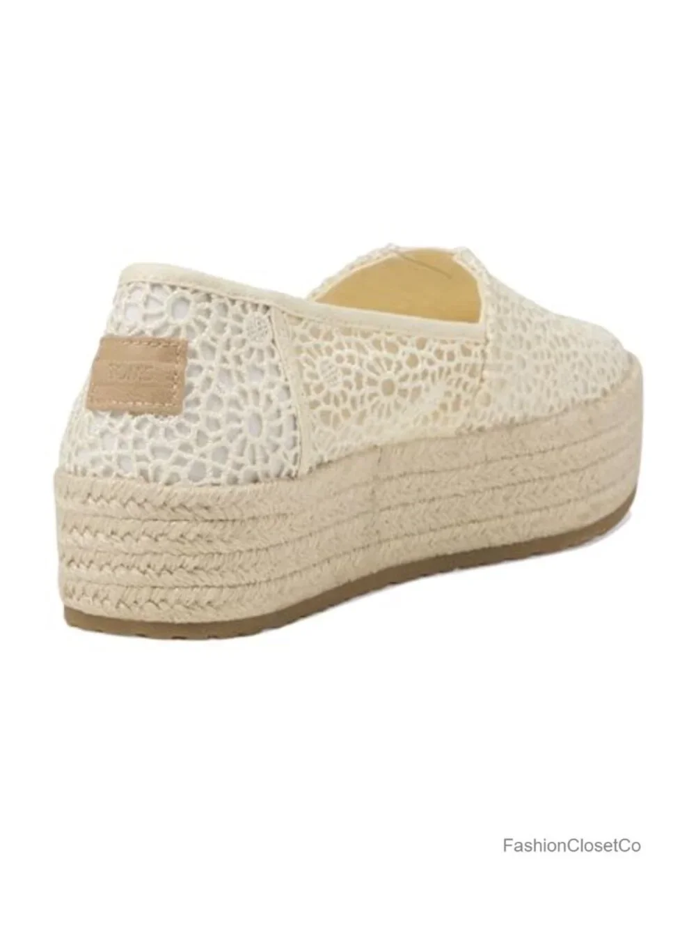TOMS Valencia Espadrille Slip-On Flats with OrthoLite Insole, Padded Heel,